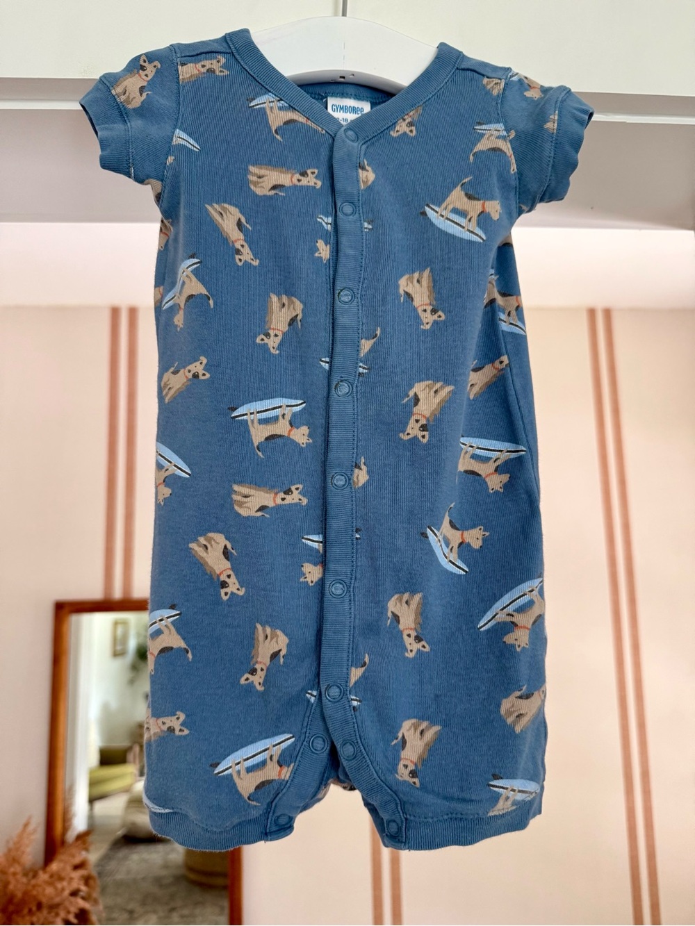 Gymboree Baby Boys Pajamas/Romper Dogs Sz 12-18 Months